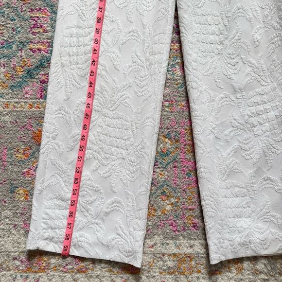 Lilly Pulitzer Kirrabelle Resort White Short Puff Sleeves Wide Leg Jumpsuit 4 - Picture 6 of 13
